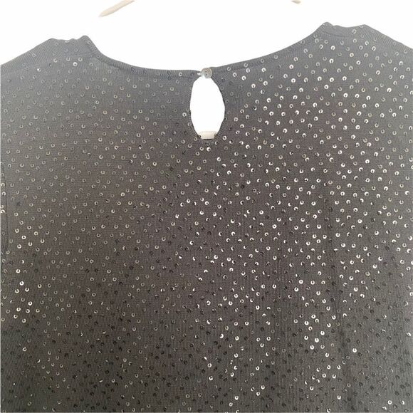 Ann Taylor Black Sequin Sweater Sz S - Picture 4 of 8